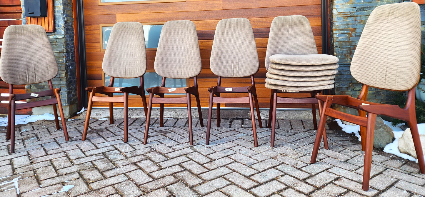 6 REFINISHED Danish MCM Teak Shield Back Chairs by Arne Hovmand-Olsen