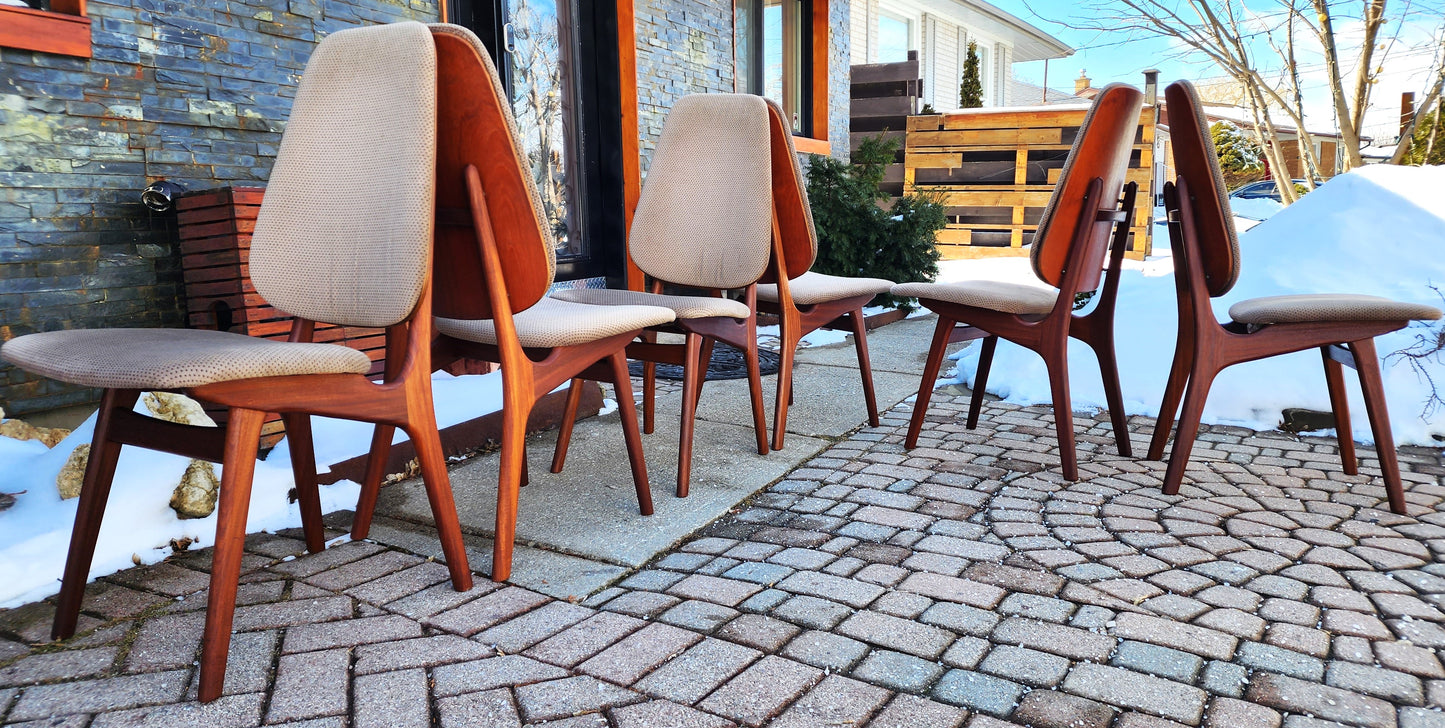 6 REFINISHED Danish MCM Teak Shield Back Chairs by Arne Hovmand-Olsen