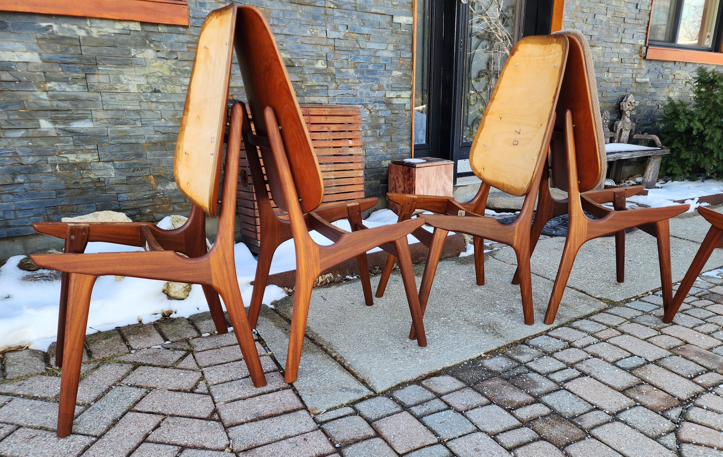 6 REFINISHED Danish MCM Teak Shield Back Chairs by Arne Hovmand-Olsen