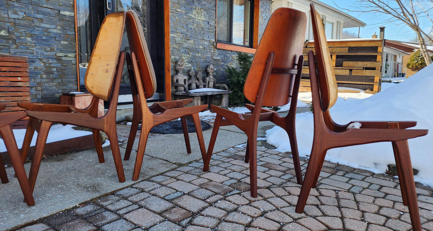 6 REFINISHED Danish MCM Teak Shield Back Chairs by Arne Hovmand-Olsen
