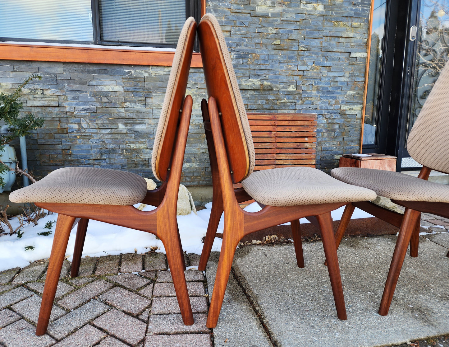 6 REFINISHED Danish MCM Teak Shield Back Chairs by Arne Hovmand-Olsen