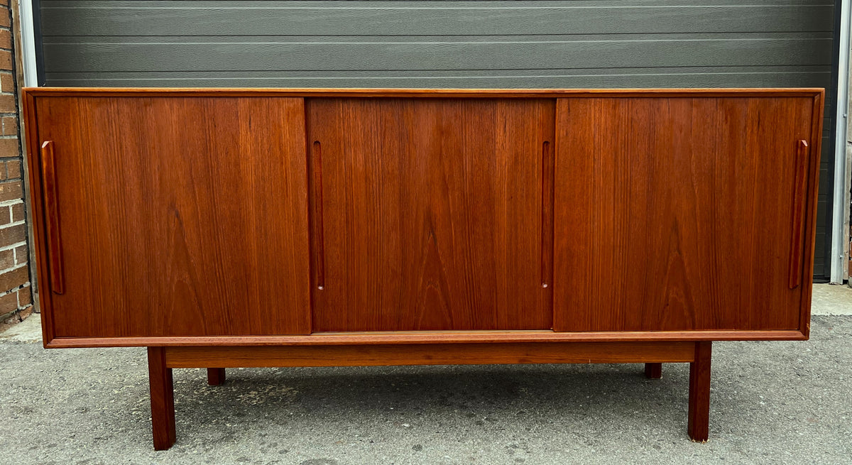REFINISHED Danish Mid Century Modern Teak Credenza by Kofod Larsen, 60.25