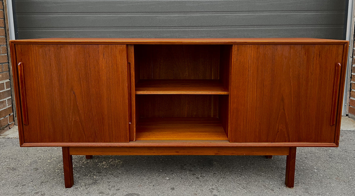 REFINISHED Danish Mid Century Modern Teak Credenza by Kofod Larsen, 60.25