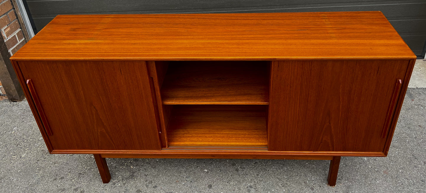 REFINISHED Danish Mid Century Modern Teak Credenza by Kofod Larsen, 60.25"