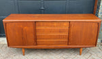 REFINISHED Danish MCM Teak Sideboard attributed to H.P. Hansen, 6 ft 11