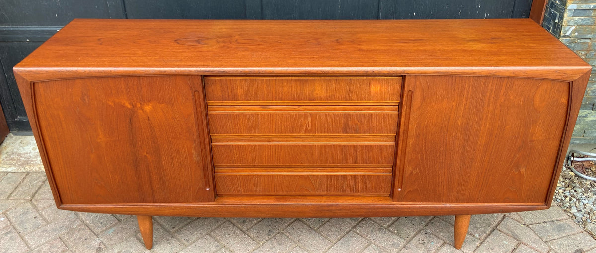 REFINISHED Danish MCM Teak Sideboard attributed to H.P. Hansen, 6 ft