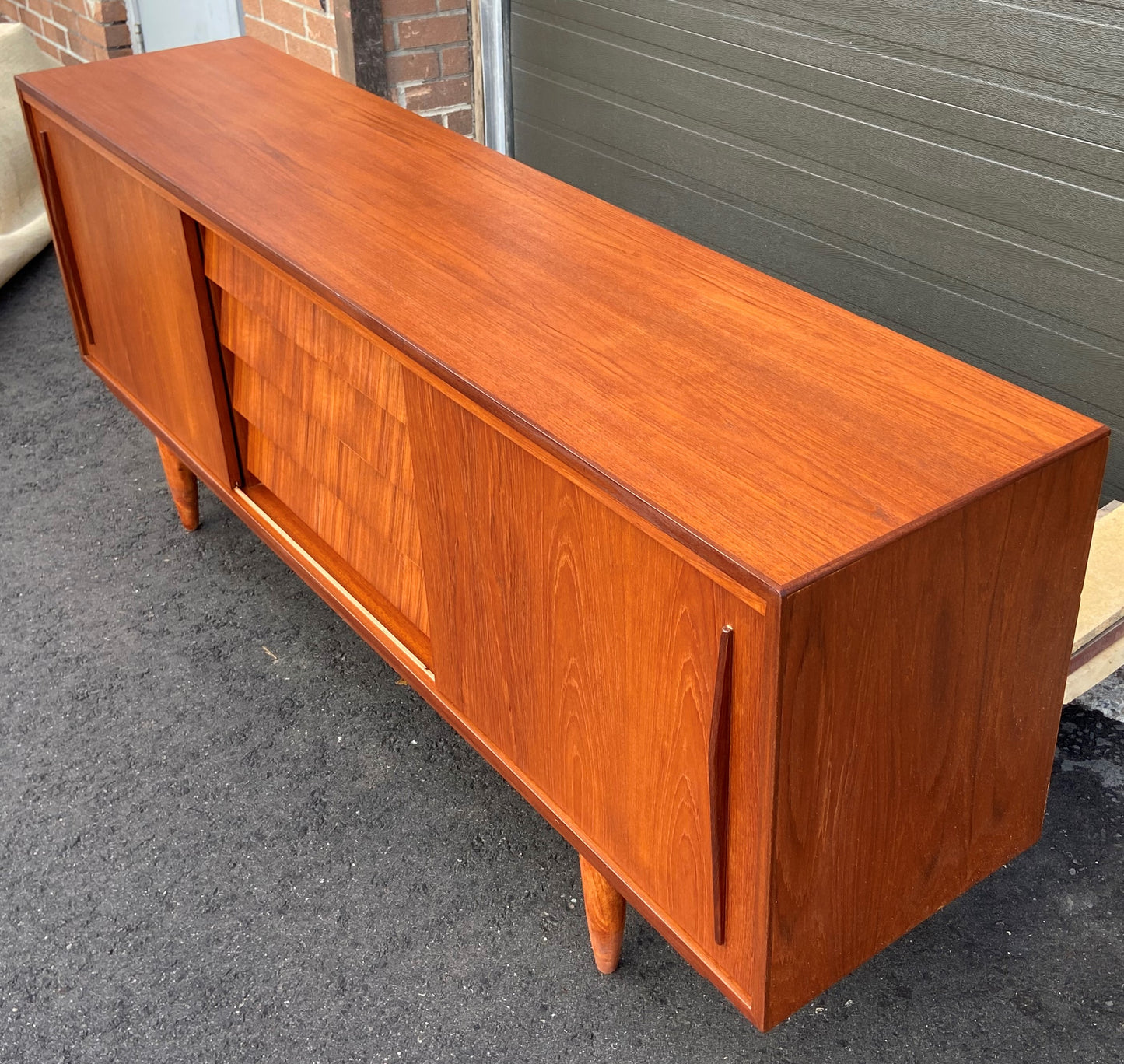 REFINISHED MCM Teak Sideboard Buffet 6 ft , PERFECT
