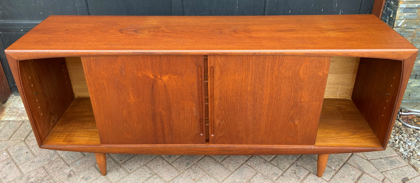 REFINISHED Danish MCM Teak Sideboard by H.P. Hansen, 6 ft