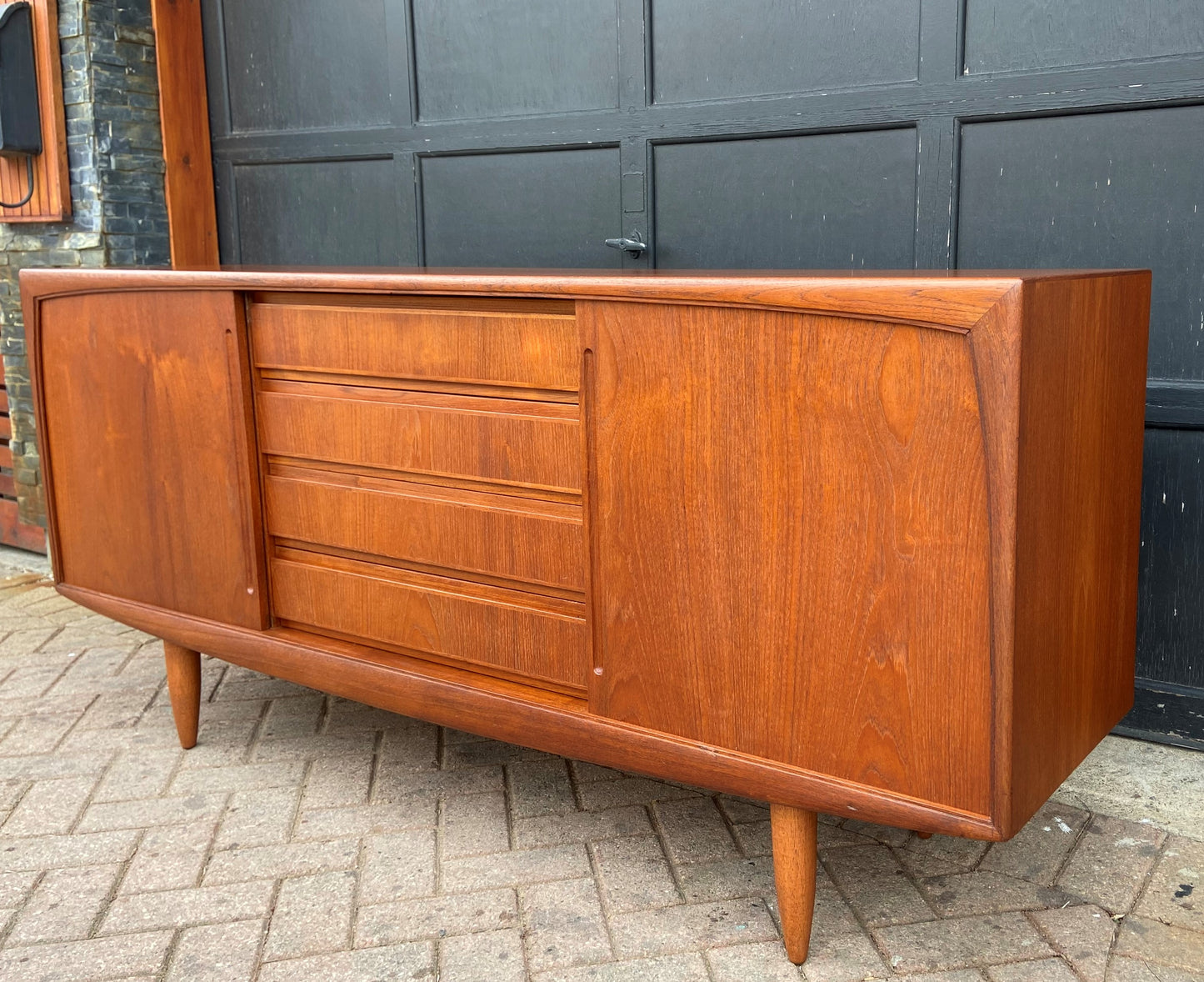 REFINISHED Danish MCM Teak Sideboard by H.P. Hansen, 6 ft