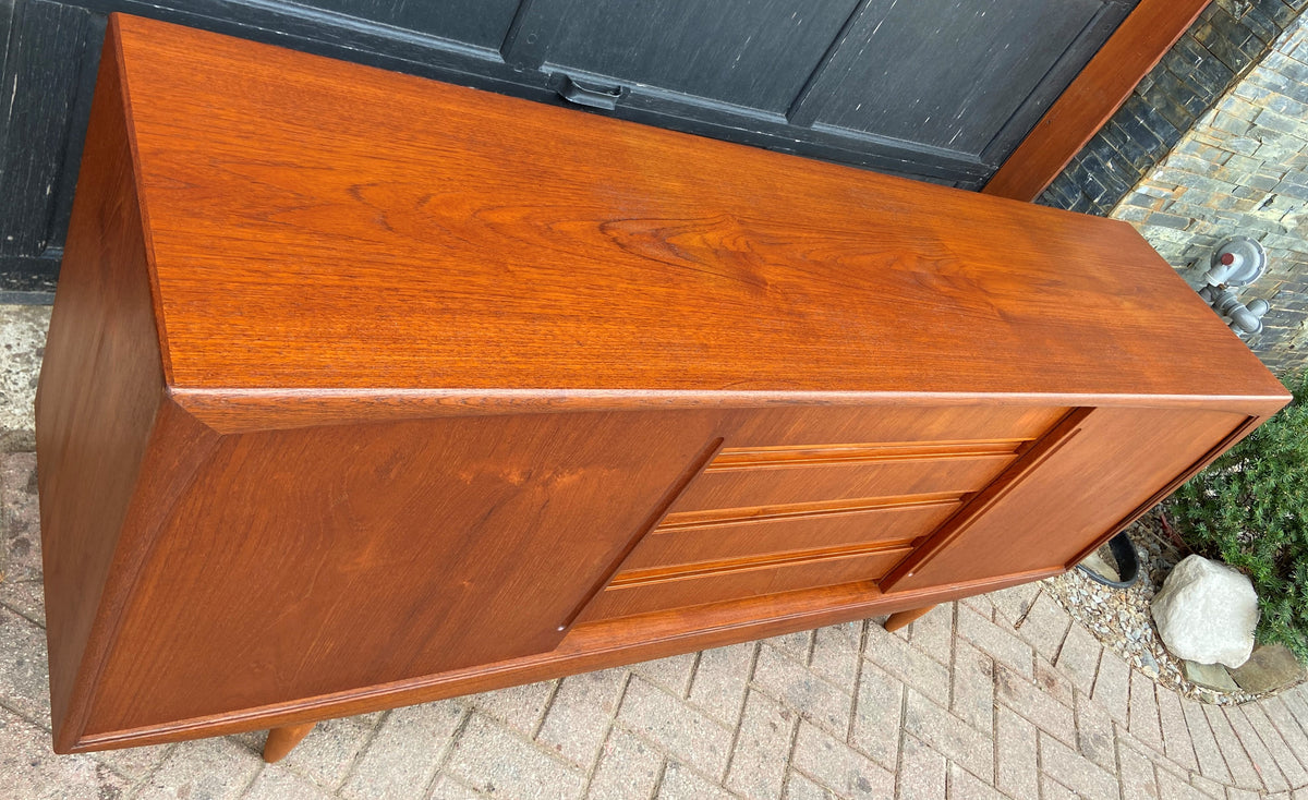 REFINISHED Danish MCM Teak Sideboard attributed to H.P. Hansen, 6 ft