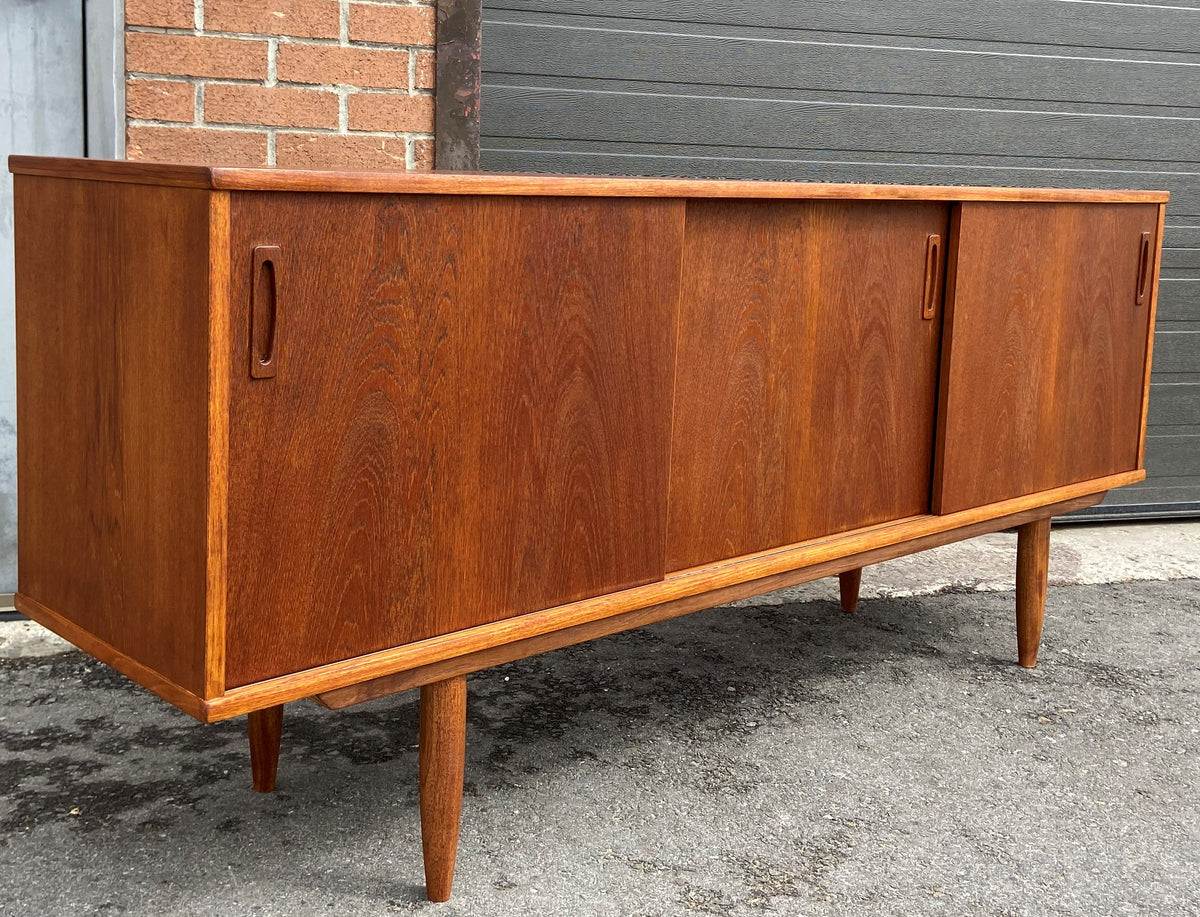 REFINISHED Danish Mid Century Modern Teak Sideboard Narrow, 71