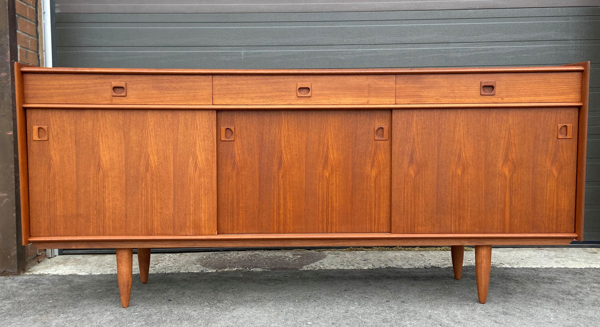 REFINISHED Danish MCM Teak Sideboard Credenza 78.5