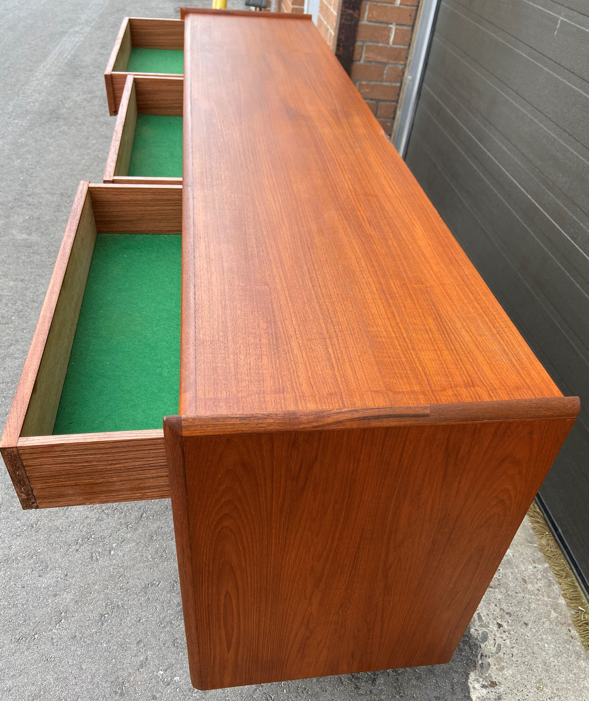 REFINISHED Danish MCM Teak Sideboard Credenza 78.5