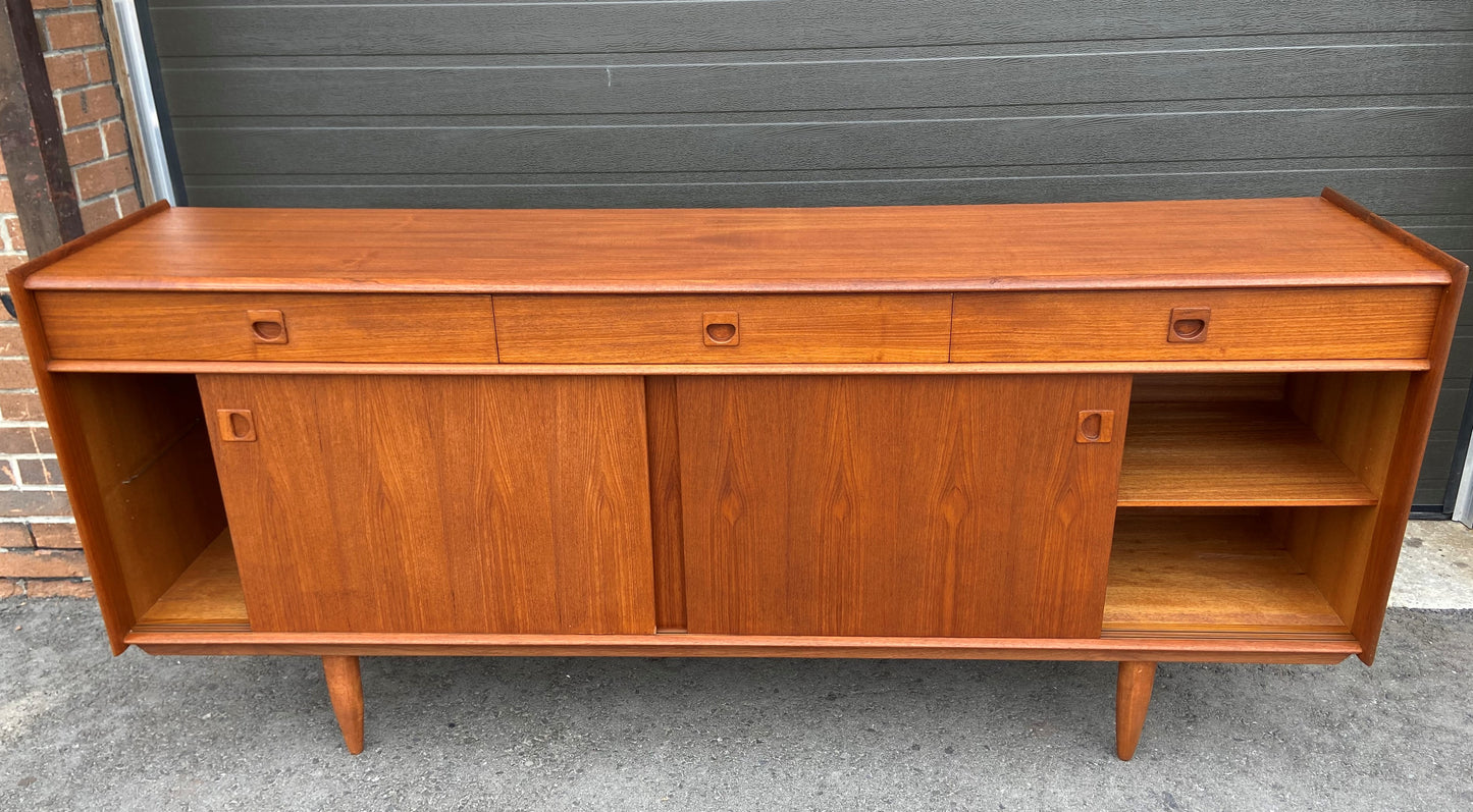 REFINISHED Danish MCM Teak Sideboard Credenza 78.5", Perfect