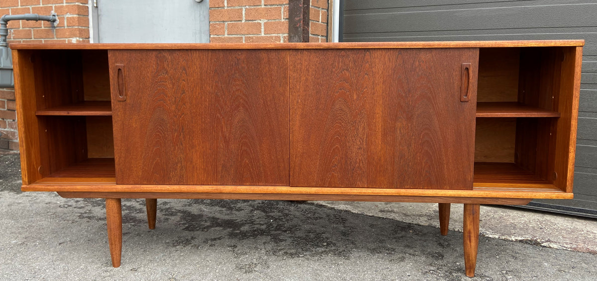 REFINISHED Danish Mid Century Modern Teak Sideboard Narrow, 71