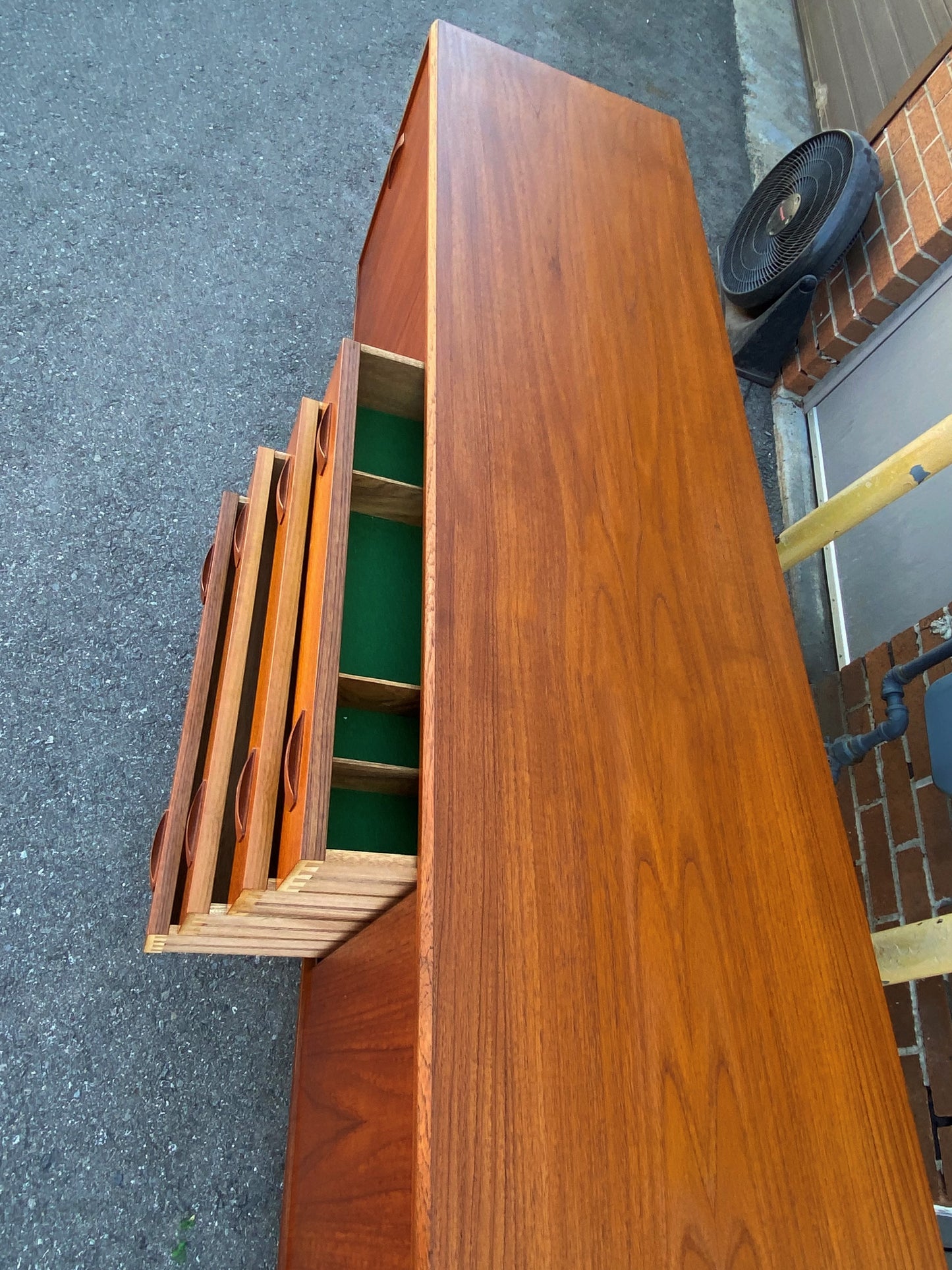 REFINISHED Danish Mid Century Modern Teak Sideboard by Clausen & Son, 82"