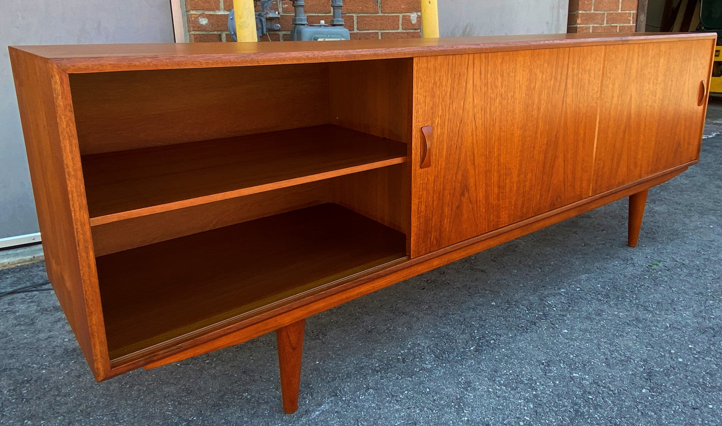 REFINISHED Danish Mid Century Modern Teak Sideboard by Clausen & Son, 82"