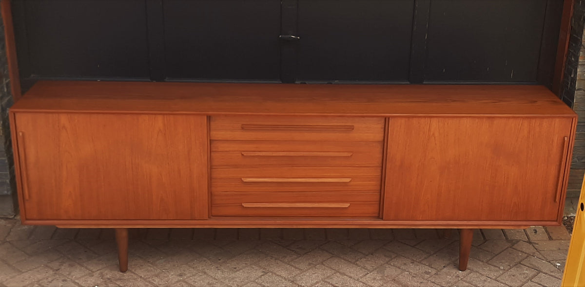 REFINISHED Danish MCM Teak Credenza Sideboard, 90.5