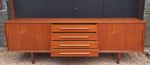 REFINISHED Danish MCM Teak Credenza Sideboard, 90.5