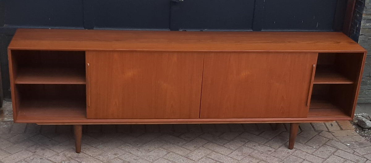 REFINISHED Danish MCM Teak Credenza Sideboard, 90.5