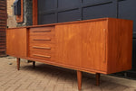 REFINISHED Danish MCM Teak Credenza Sideboard, 90.5