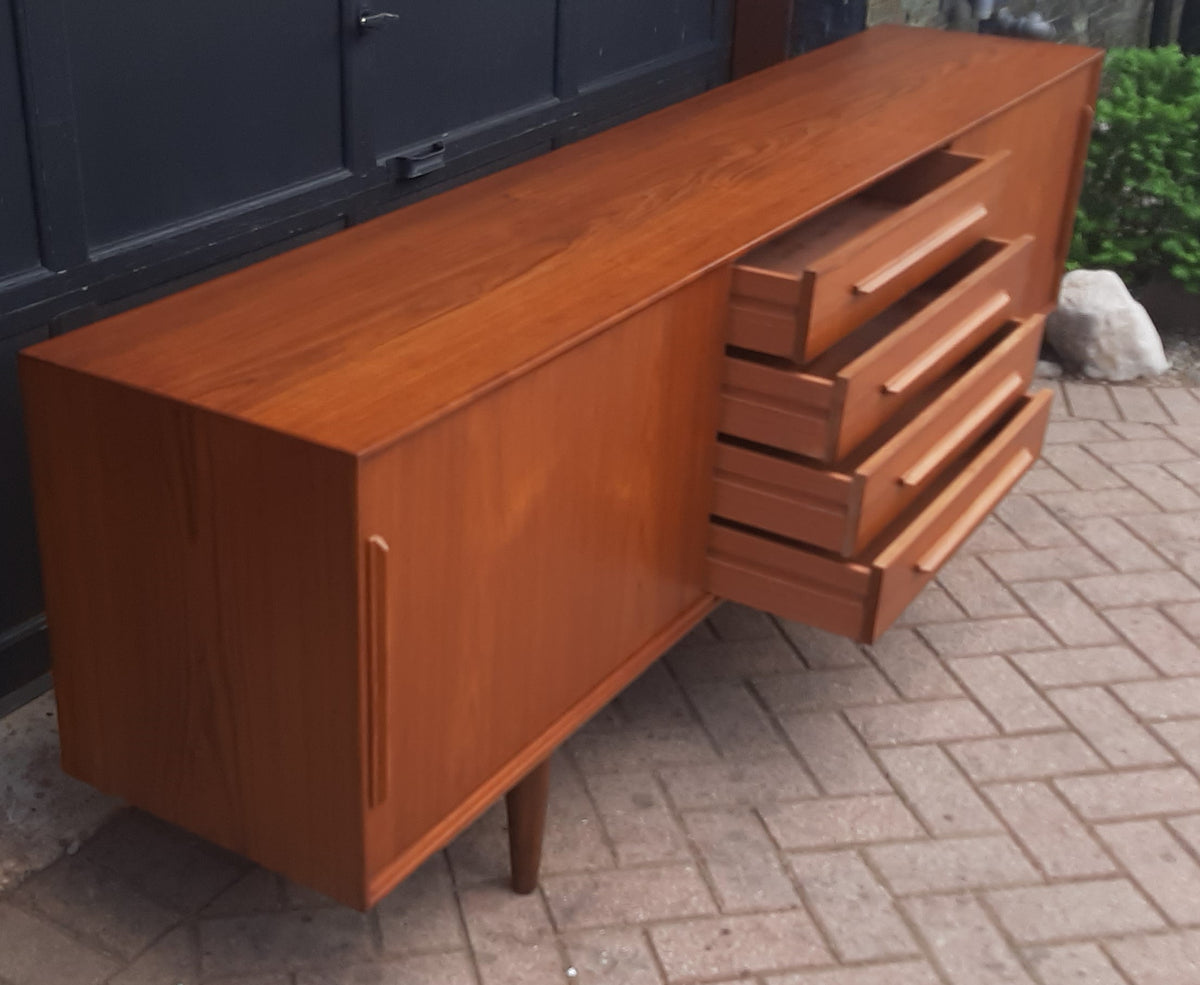 REFINISHED Danish MCM Teak Credenza Sideboard, 90.5