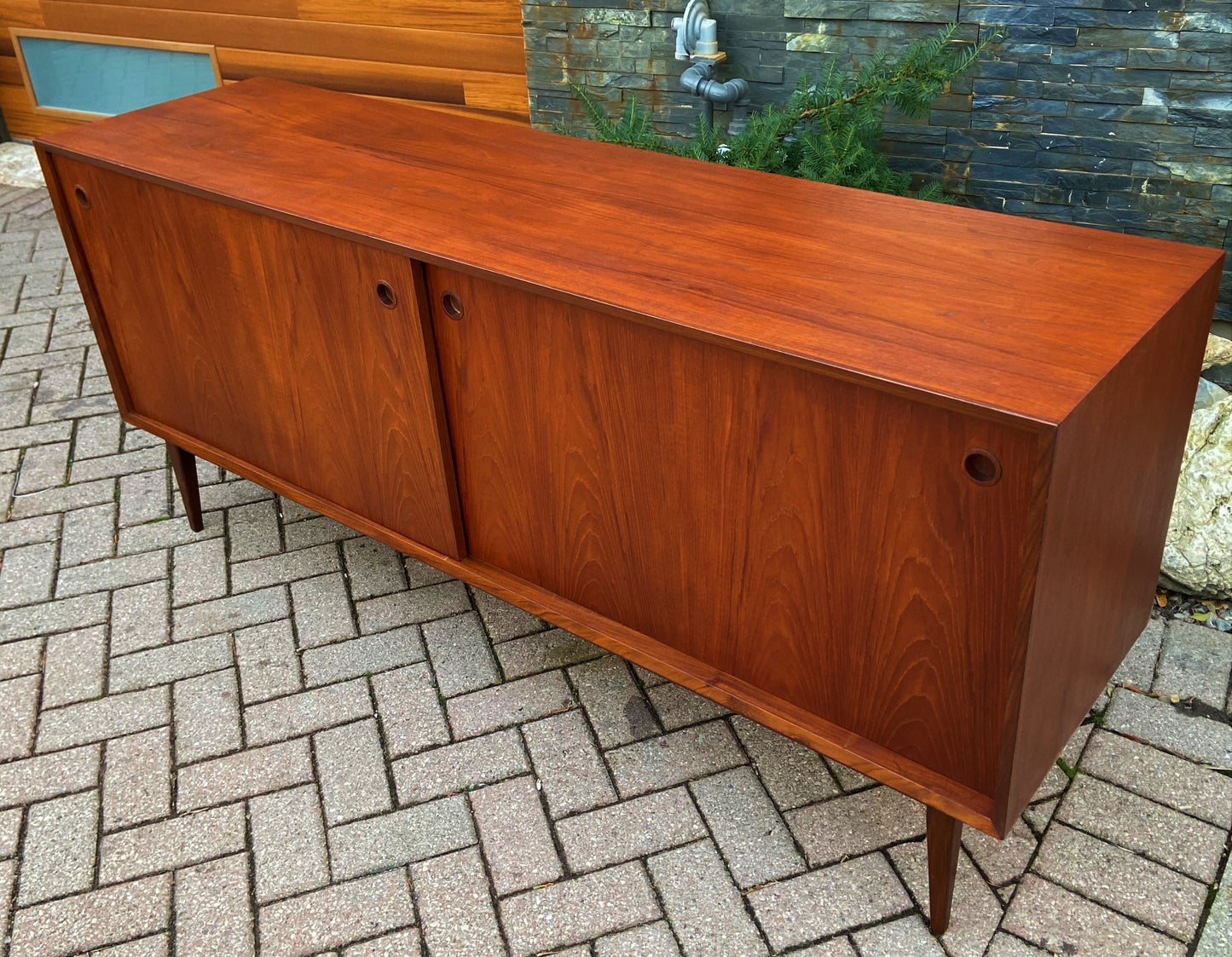 REFINISHED Danish MCM Teak Sideboard Credenza 6 ft, PERFECT