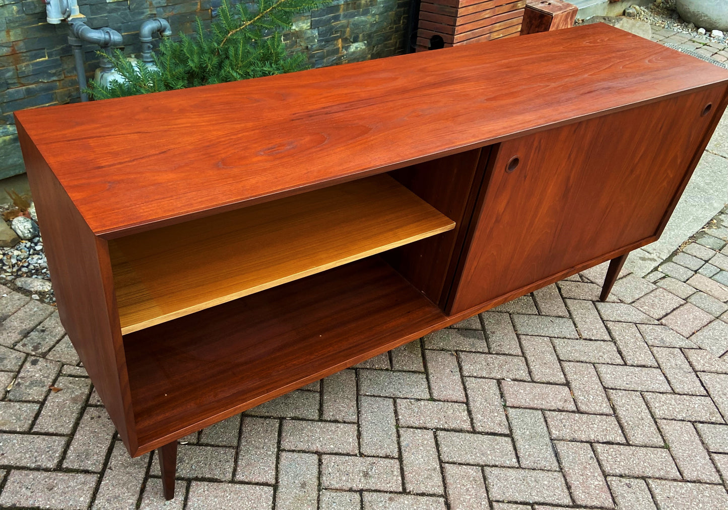 REFINISHED Danish MCM Teak Sideboard Credenza 6 ft, PERFECT