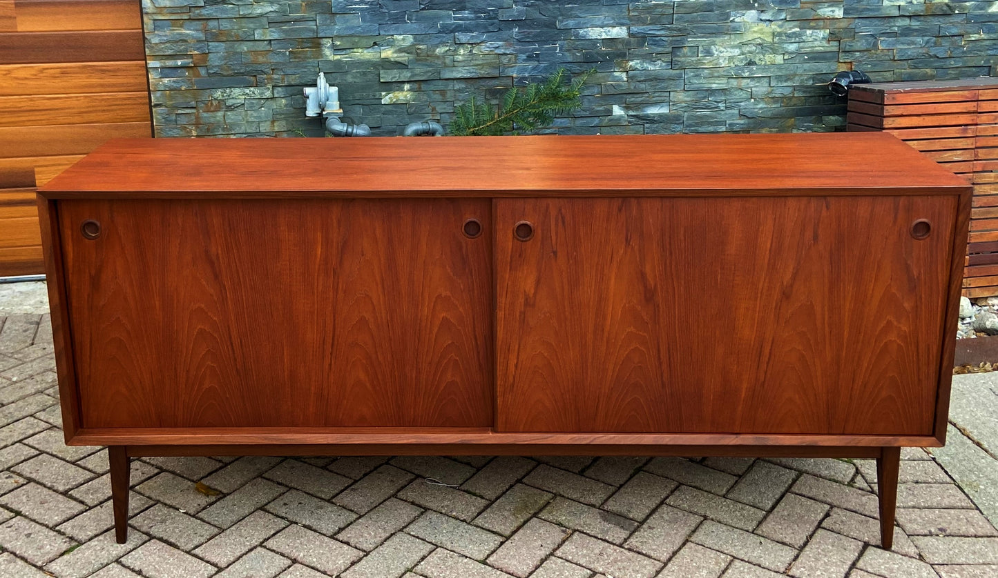 REFINISHED Danish MCM Teak Sideboard Credenza 6 ft, PERFECT