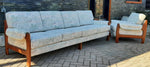 REFINISHED REUPHOLSTERED Danish MCM Teak Sofa 4-Seater and Armchair, Perfect 2
