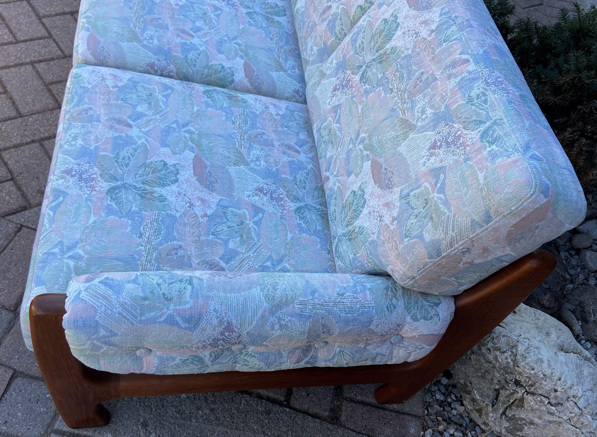 REFINISHED REUPHOLSTERED Danish MCM Teak Sofa 4-Seater and Armchair, Perfect