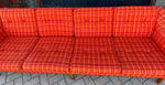 REFINISHED Danish MCM Teak Sofa 4-Seater and Lounge Chair in orange wool fabric 8