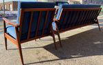 REFINISHED Danish MCM 3-Seater Sofa & Lounge Chair, w NEW CUSHIONS in navy Maharam 4