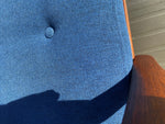 REFINISHED Danish MCM 3-Seater Sofa & Lounge Chair, w NEW CUSHIONS in navy Maharam 8