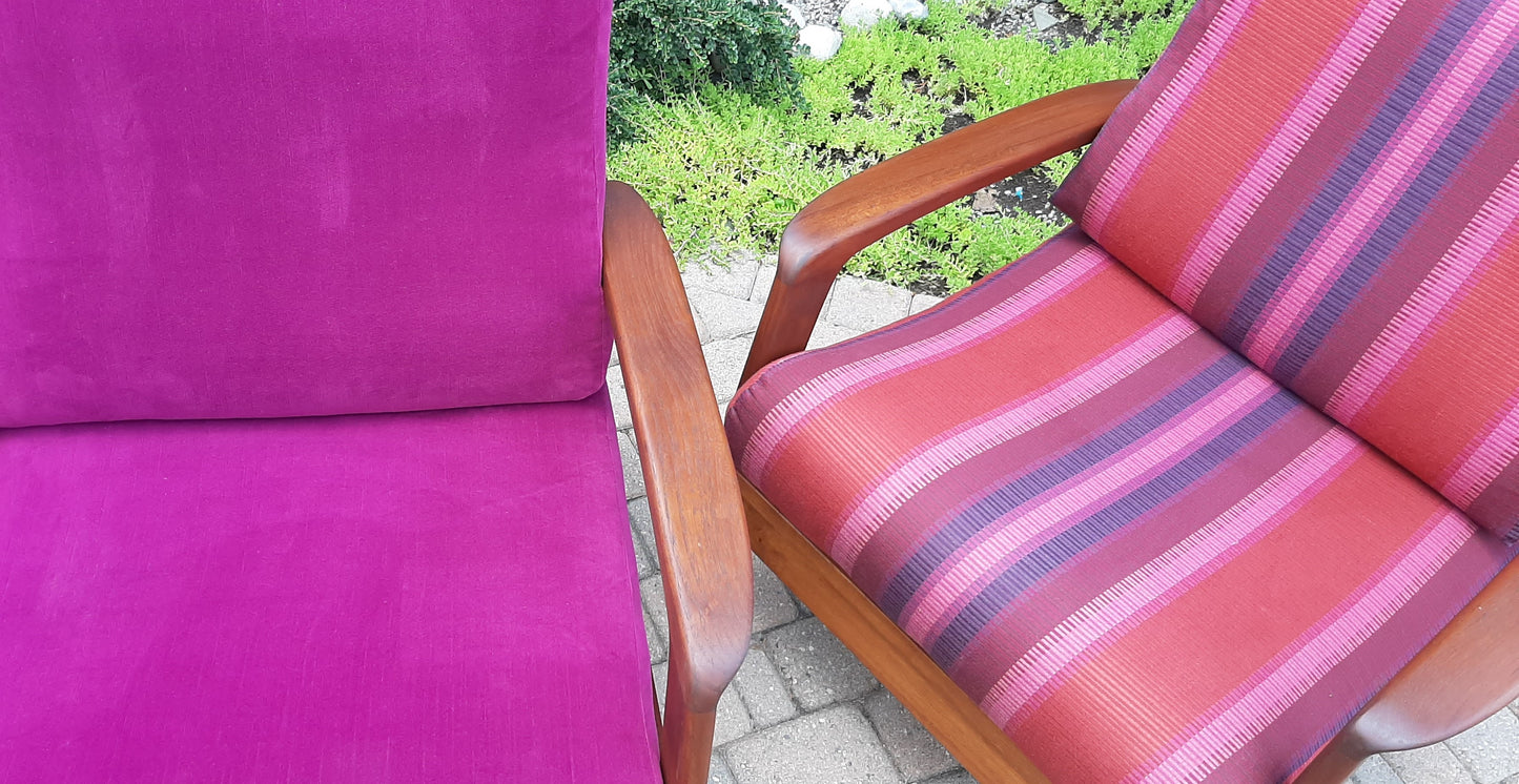 REFINISHED Danish MCM Teak 3-Seater Sofa & Lounge chair - PERFECT