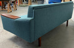 REFINISHED REUPHOLSTERED Danish MCM Teak Sofa - Bed, PERFECT 5