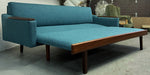 REFINISHED REUPHOLSTERED Danish MCM Teak Sofa - Bed, PERFECT 1