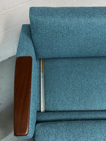 REFINISHED REUPHOLSTERED Danish MCM Teak Sofa - Bed, PERFECT 6
