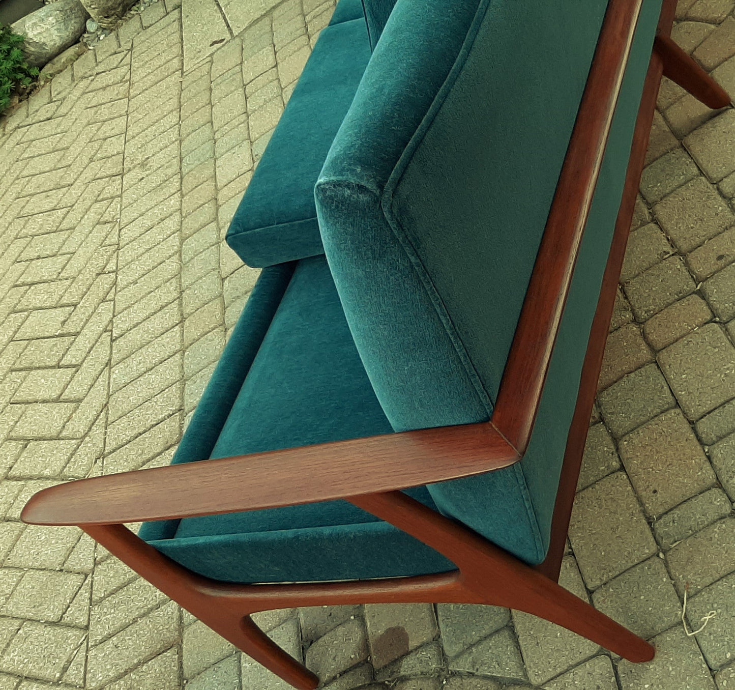 Choose Fabric! REFINISHED Mid Century Modern Teak 4-Seater Sofa