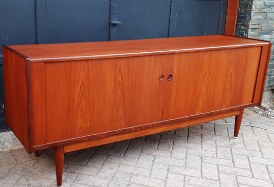 REFINISHED Danish MCM Teak Tambour Credenza 76.5" PERFECT
