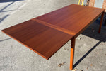 REFINISHED Danish Mid Century Modern Teak Draw Leaf Table 65