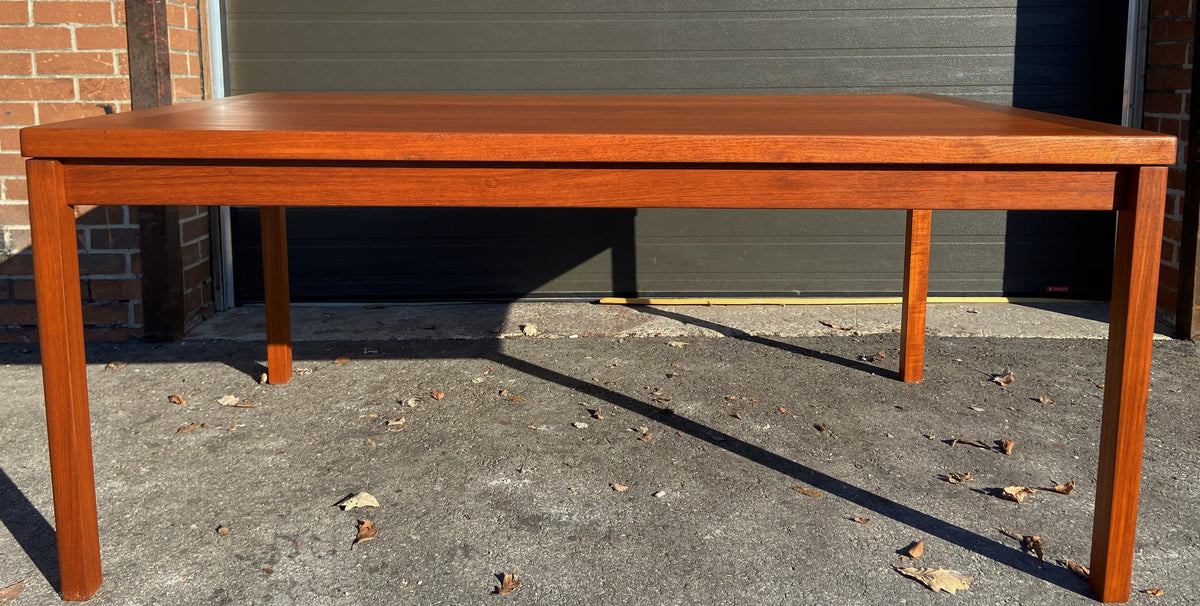 REFINISHED Danish Mid Century Modern Teak Draw Leaf Table 65