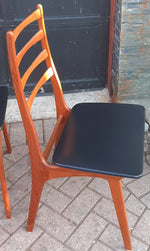 6 Danish Mid Century Modern Ladder- Back Solid Teak Chairs, Restored, Perfect 4