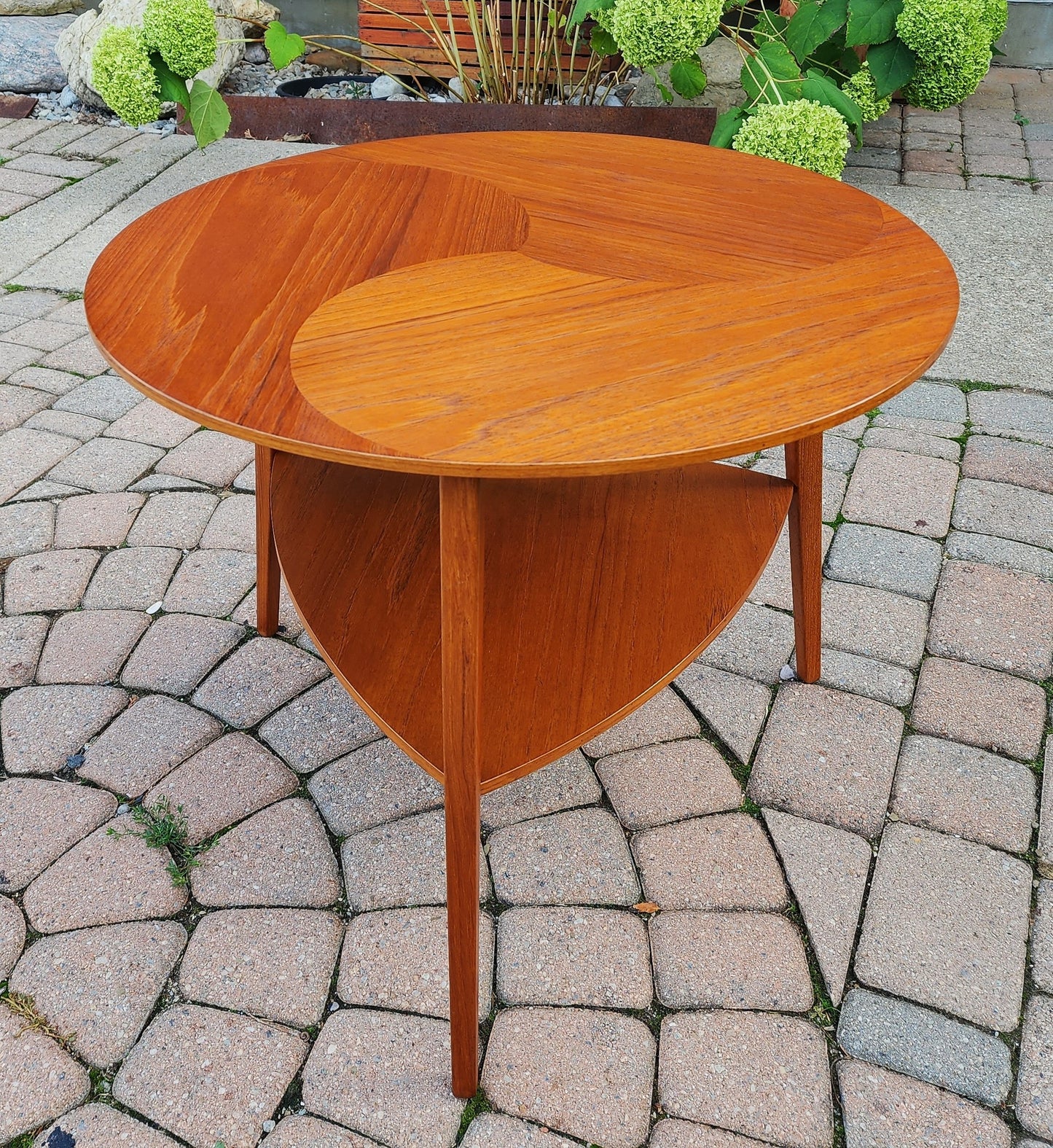 REFINISHED Danish Mid Century Modern Teak Accent Table by H. G. Jensen for Kubus