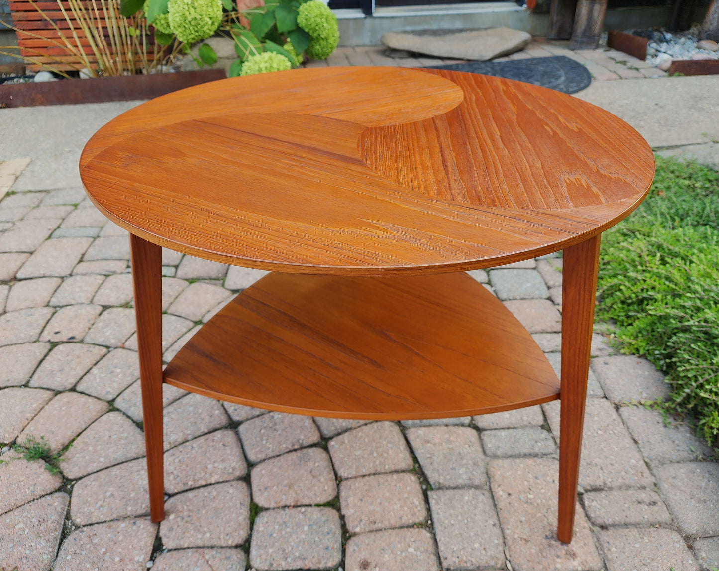 REFINISHED Danish Mid Century Modern Teak Accent Table by H. G. Jensen for Kubus