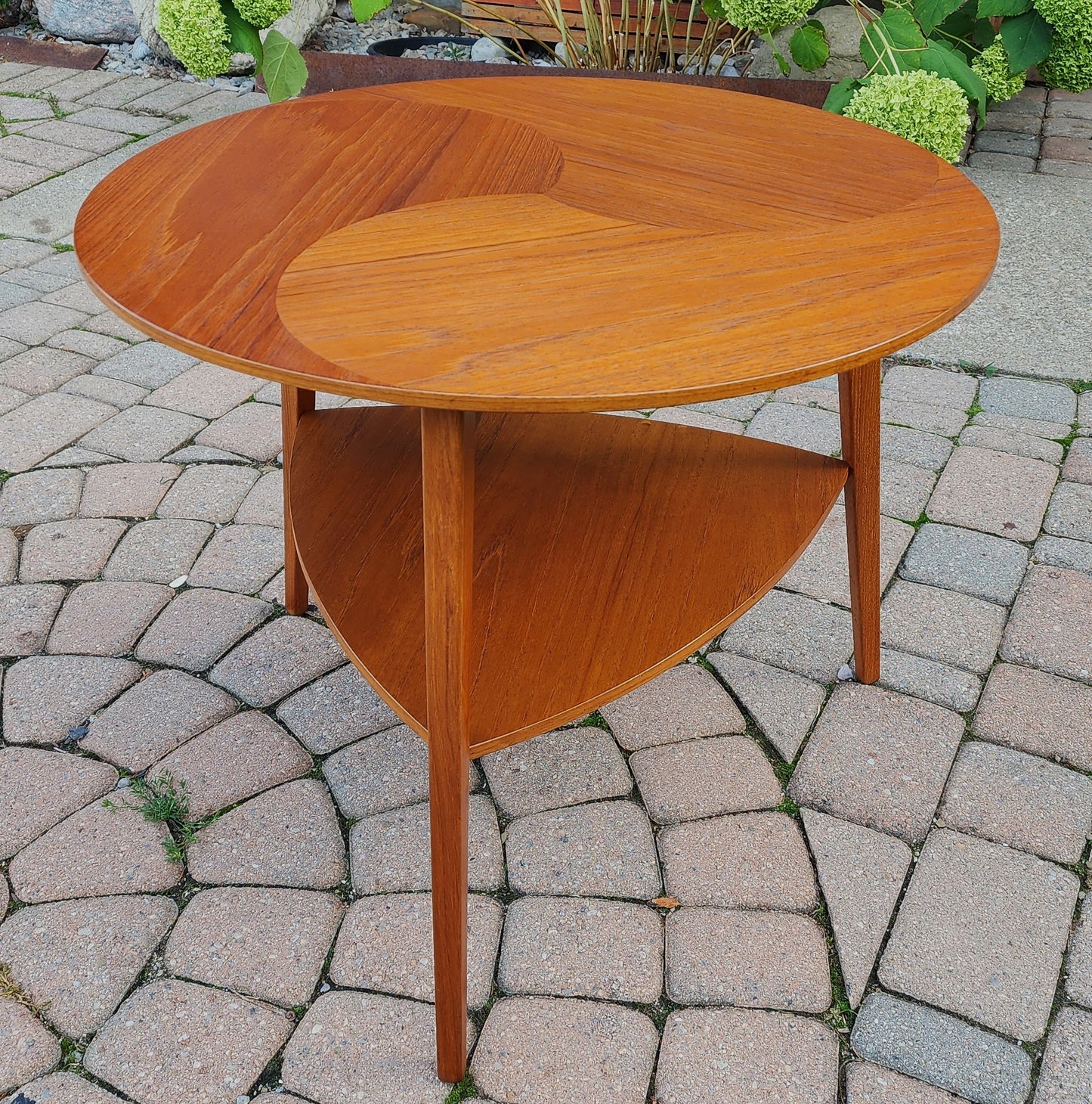 REFINISHED Danish Mid Century Modern Teak Accent Table by H. G. Jensen for Kubus