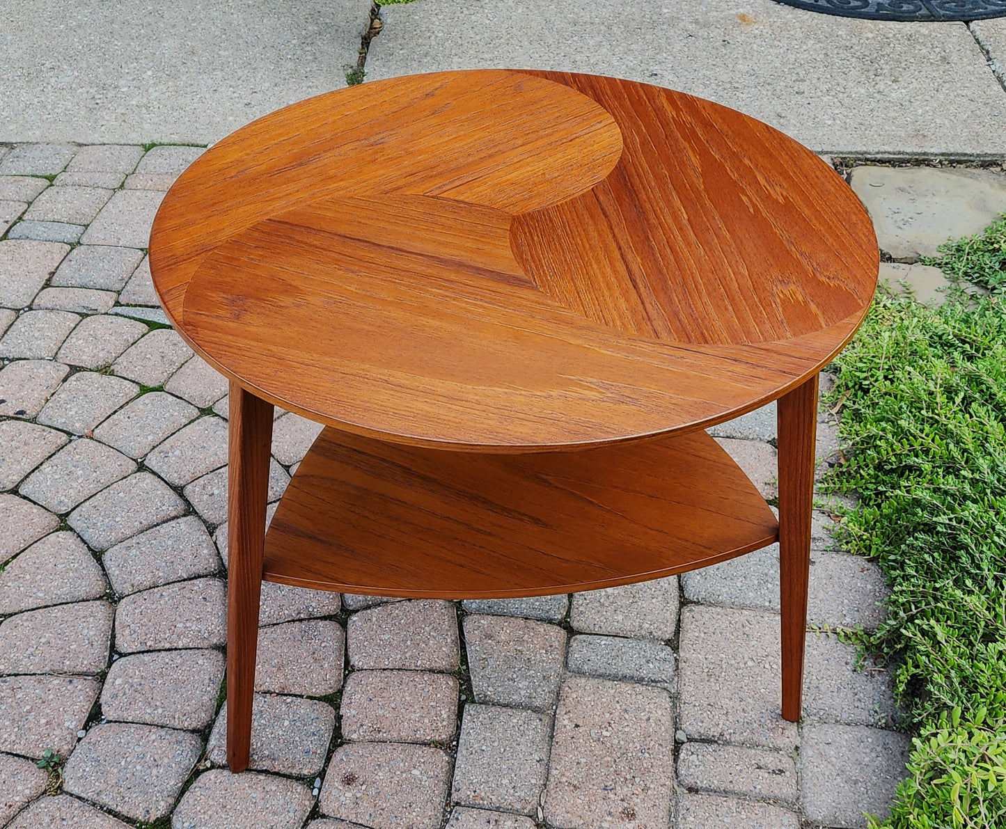 REFINISHED Danish Mid Century Modern Teak Accent Table by H. G. Jensen for Kubus