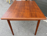 REFINISHED Danish Mid Century Modern Teak Table Draw Leaf, 48