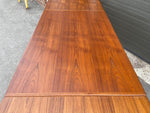 REFINISHED Danish Mid Century Modern Teak Table Draw Leaf, 48