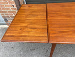REFINISHED Danish Mid Century Modern Teak Table Draw Leaf, 48